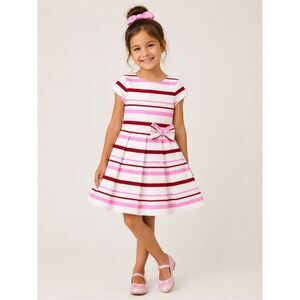 Kate Spade Girls 5Y Striped Pleated Dress